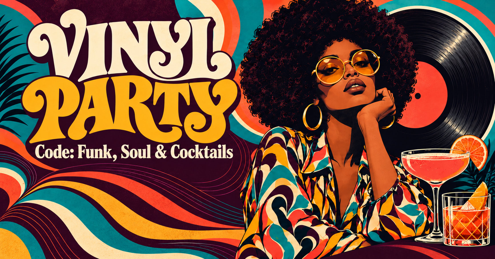 Vinyl party retro groove